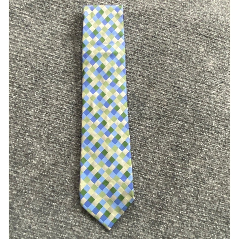 City Of London Tie Mens Multicolor Plaid Preppy‎ Ivy League Career Silk Business
